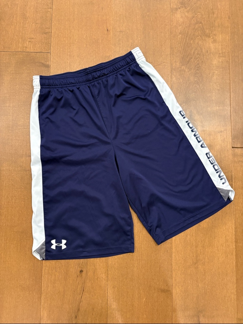 Under Armour Navy and White Athletic Shorts for Kids
